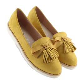 Mocasines mujer con flecos amarillo 7214 Amarillo 3