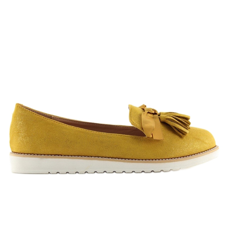 Mocasines mujer con flecos amarillo 7214 Amarillo 1