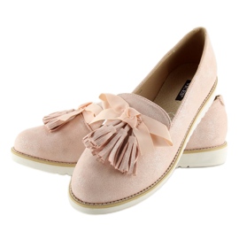 Mocasines de mujer con borlas rosas 7214 Pink rosado 2 Mocasines de mujer con borlas rosas 7214 Pink rosado 2