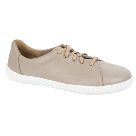 WASAK Zapatos de cuero minimalista de mujeres descalzos 0771W beige 2
