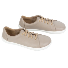 WASAK Zapatos de cuero minimalista de mujeres descalzos 0771W beige 3