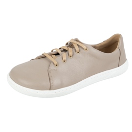 WASAK Zapatos de cuero minimalista de mujeres descalzos 0771W beige 7