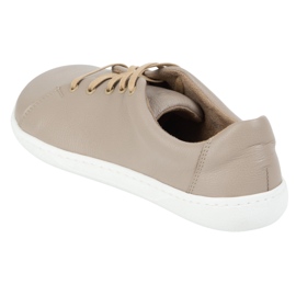 WASAK Zapatos de cuero minimalista de mujeres descalzos 0771W beige 8