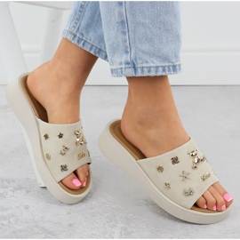 Godas de cuero para mujeres con beige Vinceza 66741 4