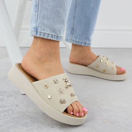 Godas de cuero para mujeres con beige Vinceza 66741 5