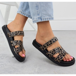 Vinceza Zapatillas para mujeres en leopardo impresión beige vincza 17401 4