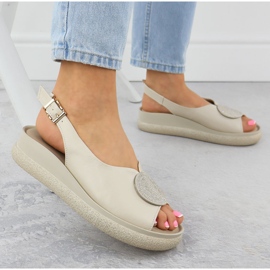 Sandalias para mujeres para cuña con circones beige filippo ds6984 5