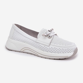 Zapatos abiertos hechos de cuero natural en la plataforma blanca Artiker 56C2101 blanco 4