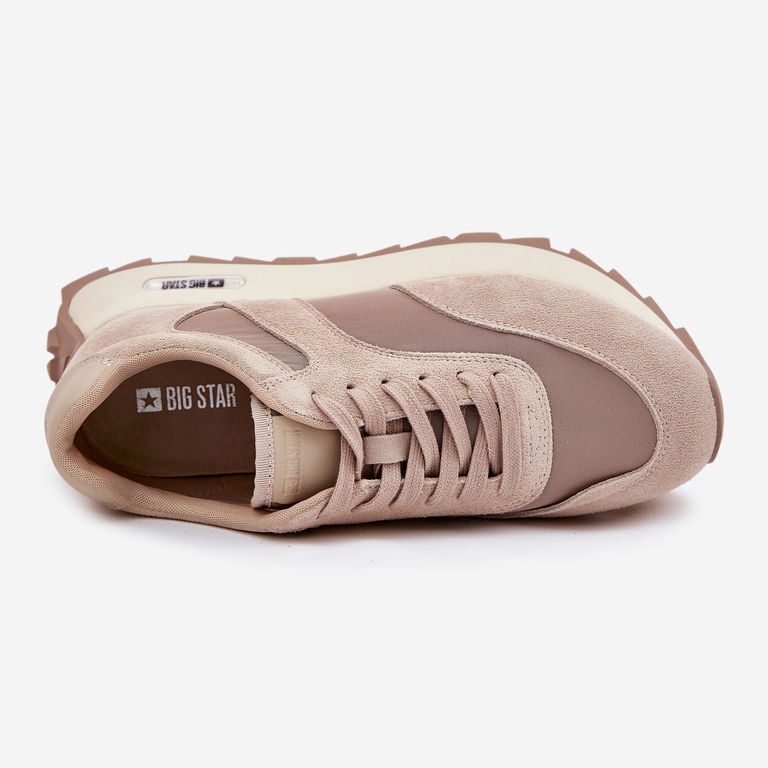 Zapatillas de ante en la plataforma de mujeres Big Star RR274897 beige 2