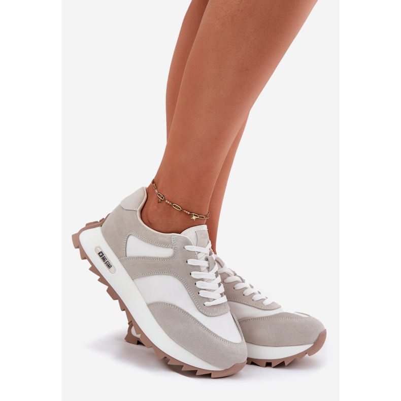 Zapatillas de ante en el Big Star Women RR274896 Plataforma de mujeres Hi-Polish System Biało-Ware blanco 1