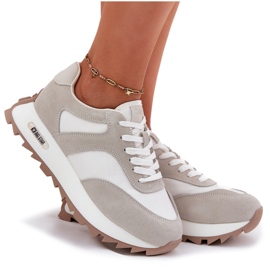 Zapatillas de ante en el Big Star Women RR274896 Plataforma de mujeres Hi-Polish System Biało-Ware blanco 8