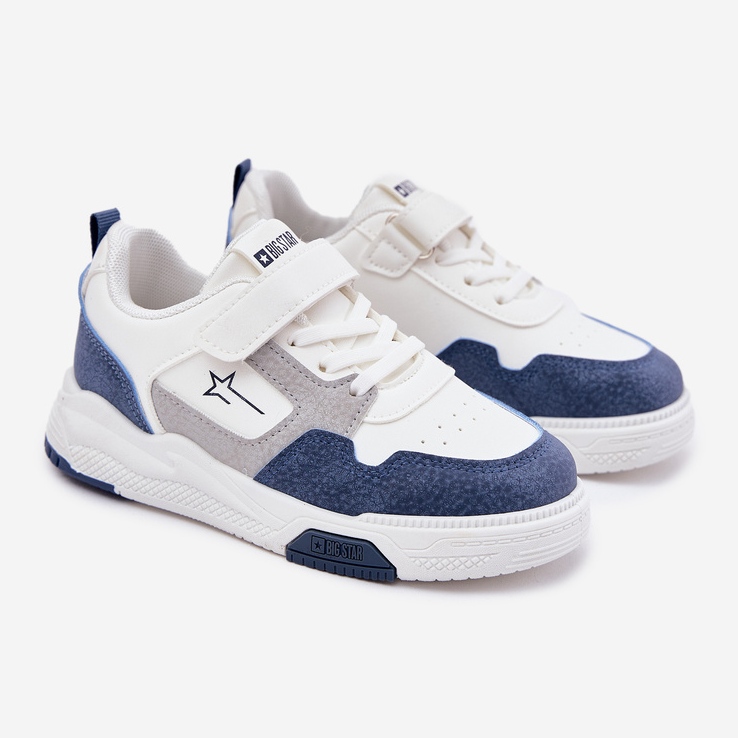Zapatillas livianas Big Star RR374053 Blanco y azul 1