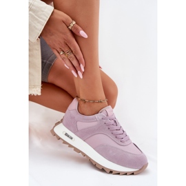 Zapatillas de ante en el sistema violeta Hi-Polish de la plataforma Big Star RR274900 6