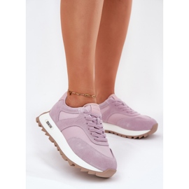 Zapatillas de ante en el sistema violeta Hi-Polish de la plataforma Big Star RR274900 2