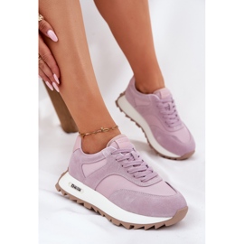 Zapatillas de ante en el sistema violeta Hi-Polish de la plataforma Big Star RR274900 8
