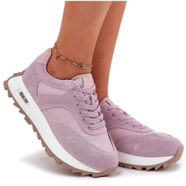 Zapatillas de ante en el sistema violeta Hi-Polish de la plataforma Big Star RR274900 9
