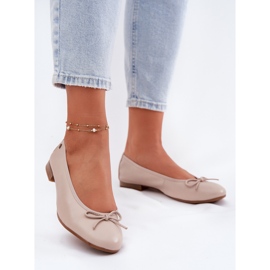 Ballerinas de cuero femenino maciejka P6800-04 beige 3