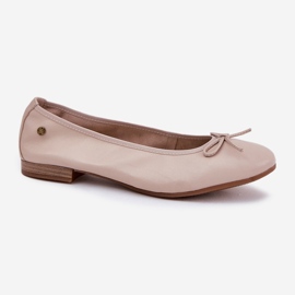 Ballerinas de cuero femenino maciejka P6800-04 beige 5