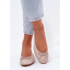 Ballerinas de cuero femenino maciejka P6800-04 beige 4