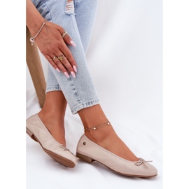 Ballerinas de cuero femenino maciejka P6800-04 beige 8