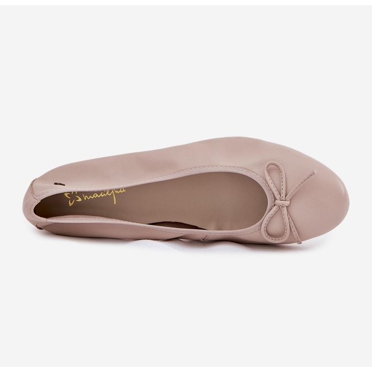 Ballerinas de cuero femenino maciejka P6800-04 beige 2
