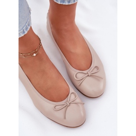 Ballerinas de cuero femenino maciejka P6800-04 beige 7
