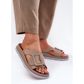 Flip fragantes chanclas para mujeres con una hebilla decorativa Zaxy RR285076 beige 2