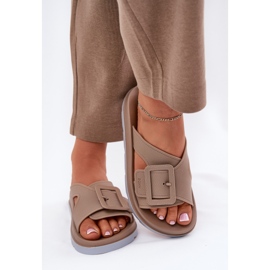 Flip fragantes chanclas para mujeres con una hebilla decorativa Zaxy RR285076 beige 3