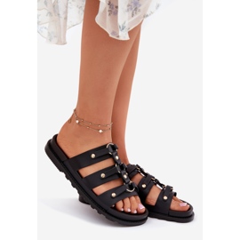 Inna Zapatillas para mujeres con rayas negras negro 1