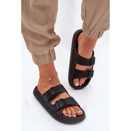 Inna Flip Flip Flip Flip en la plataforma con hebillas negras negro 5