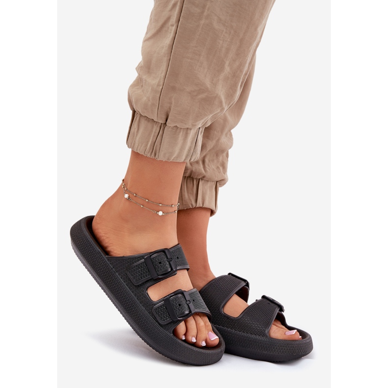 Inna Flip Flip Flip Flip en la plataforma con hebillas negras negro 1