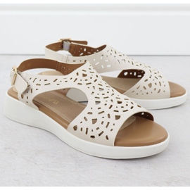 Sandalias para mujeres en cuñas cremosas Sergio Leone SK-850 beige 2