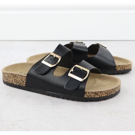 EVento Chanclas para mujeres con abrazaderas negras 8323 negro 2