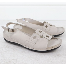 Las cómodas sandalias de cuero para mujeres para cuñas grises T.Sokolski L25-178 2