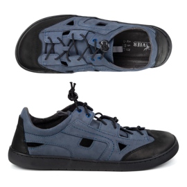 Zapatos de cuero descalzo para hombres Olivier 320kz con ventilación azul marino 7