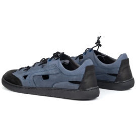 Zapatos de cuero descalzo para hombres Olivier 320kz con ventilación azul marino 4