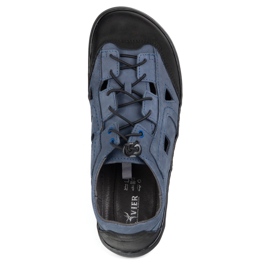 Zapatos de cuero descalzo para hombres Olivier 320kz con ventilación azul marino 5