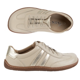 Olivier Zapatos minimalistas de cuero para mujeres descalzo 1287 zapatillas beige 9