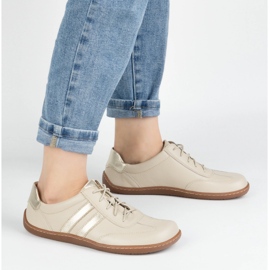 Olivier Zapatos minimalistas de cuero para mujeres descalzo 1287 zapatillas beige 10
