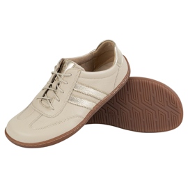 Olivier Zapatos minimalistas de cuero para mujeres descalzo 1287 zapatillas beige 5