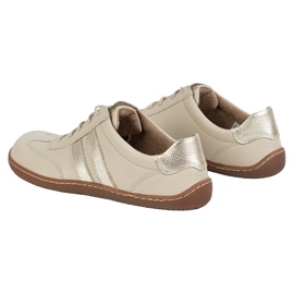 Olivier Zapatos minimalistas de cuero para mujeres descalzo 1287 zapatillas beige 7