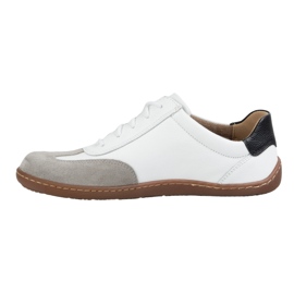 Olivier Zapatos de cuero minimalista de mujeres descalzos 1287 blanco con zapatillas negras 5