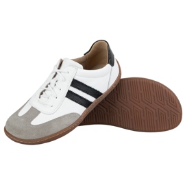 Olivier Zapatos de cuero minimalista de mujeres descalzos 1287 blanco con zapatillas negras 7