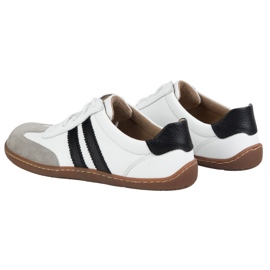 Olivier Zapatos de cuero minimalista de mujeres descalzos 1287 blanco con zapatillas negras 8