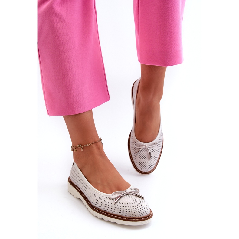 Bailarinas de Mujer Caladas en Piel Natural Maciejka P6509-11 Blanco 2