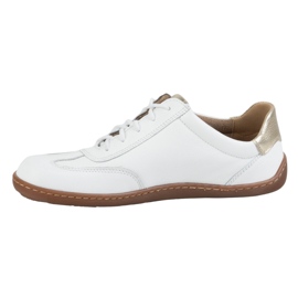Olivier Zapatos minimalistas de cuero para mujeres descalzo 1287 blancos con zapatillas doradas 1