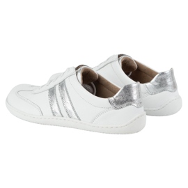 Olivier Zapatos minimalistas de cuero para mujeres descalzo 1287 blanco con zapatillas plateadas 5