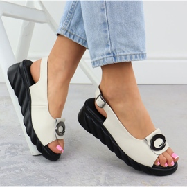 Filippo 7011 Sandalias de cuero para mujeres de cuero blanco 4