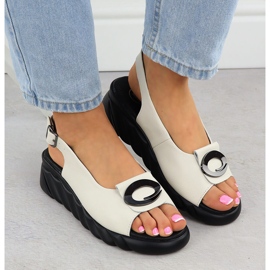 Filippo 7011 Sandalias de cuero para mujeres de cuero blanco 6