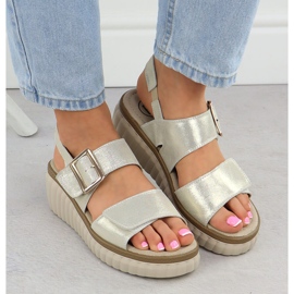 Filippo 7040 Sandalias de cuero para mujeres de cuero dorado 6